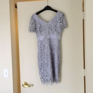 Gray dress with lace overlay